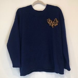 EVRI Cheetah Heart Sweater